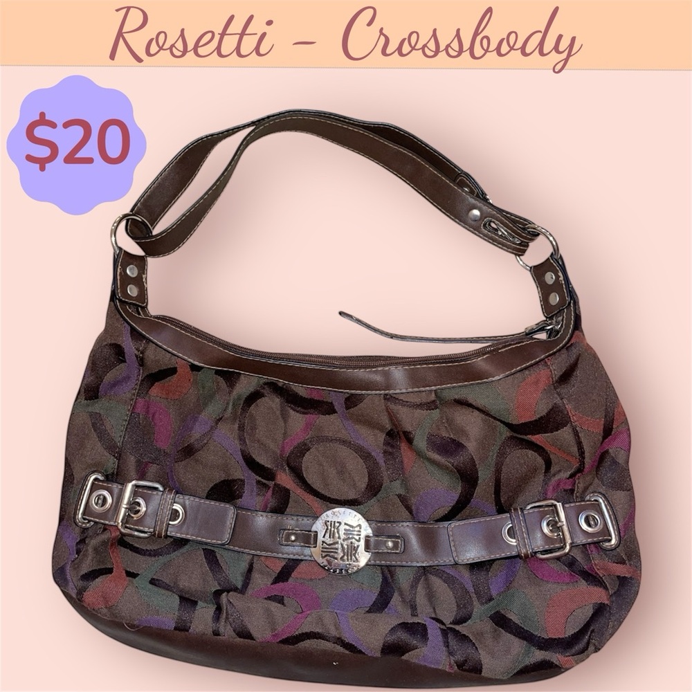 Rosetti Brown and Purple Crossbody Bag